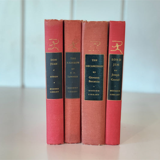 Modern Library Red Book Set, Mid-Century Books for Bookshelf Decor