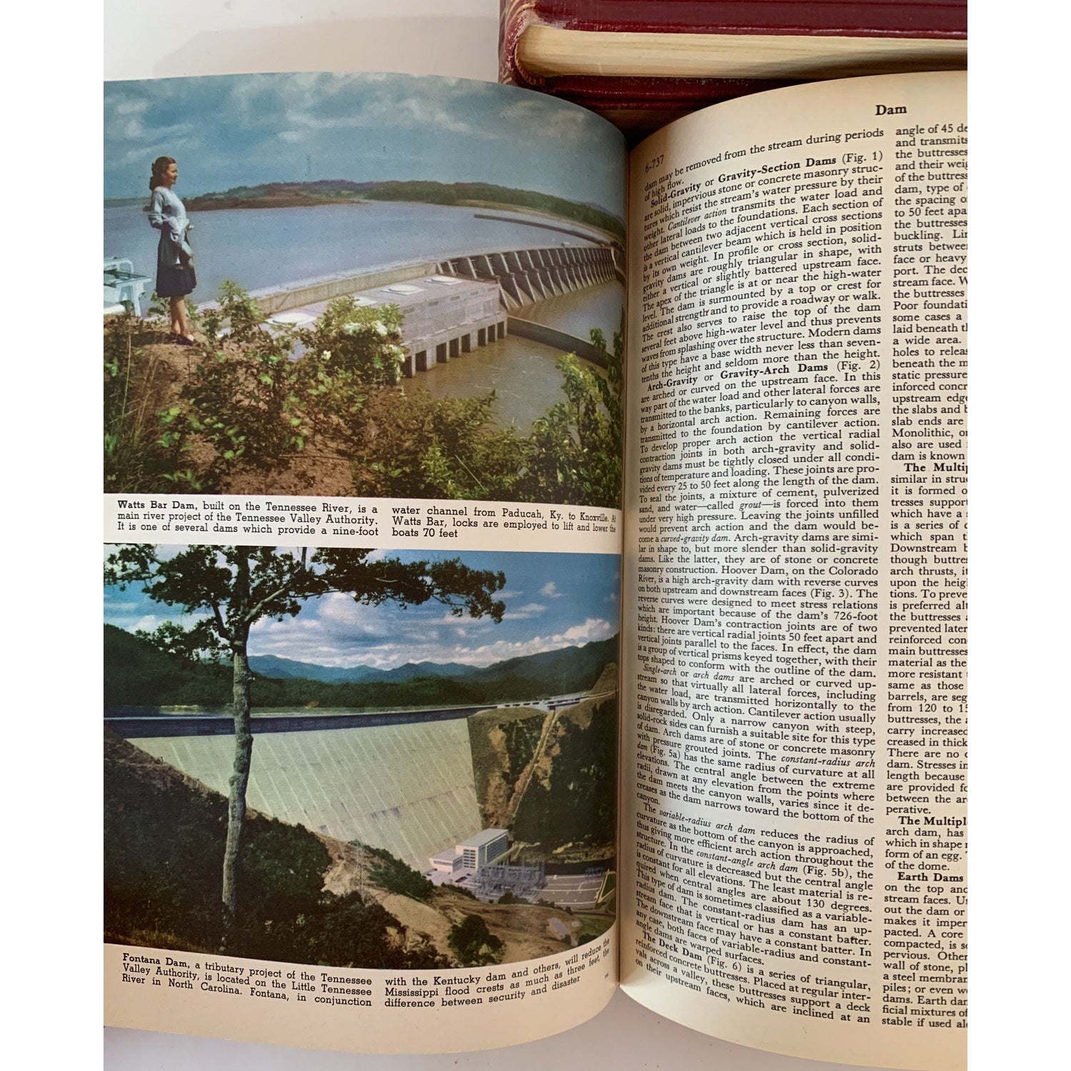 Vintage Red and Gold Ornate Books, The American People’s Encyclopedia, 1951