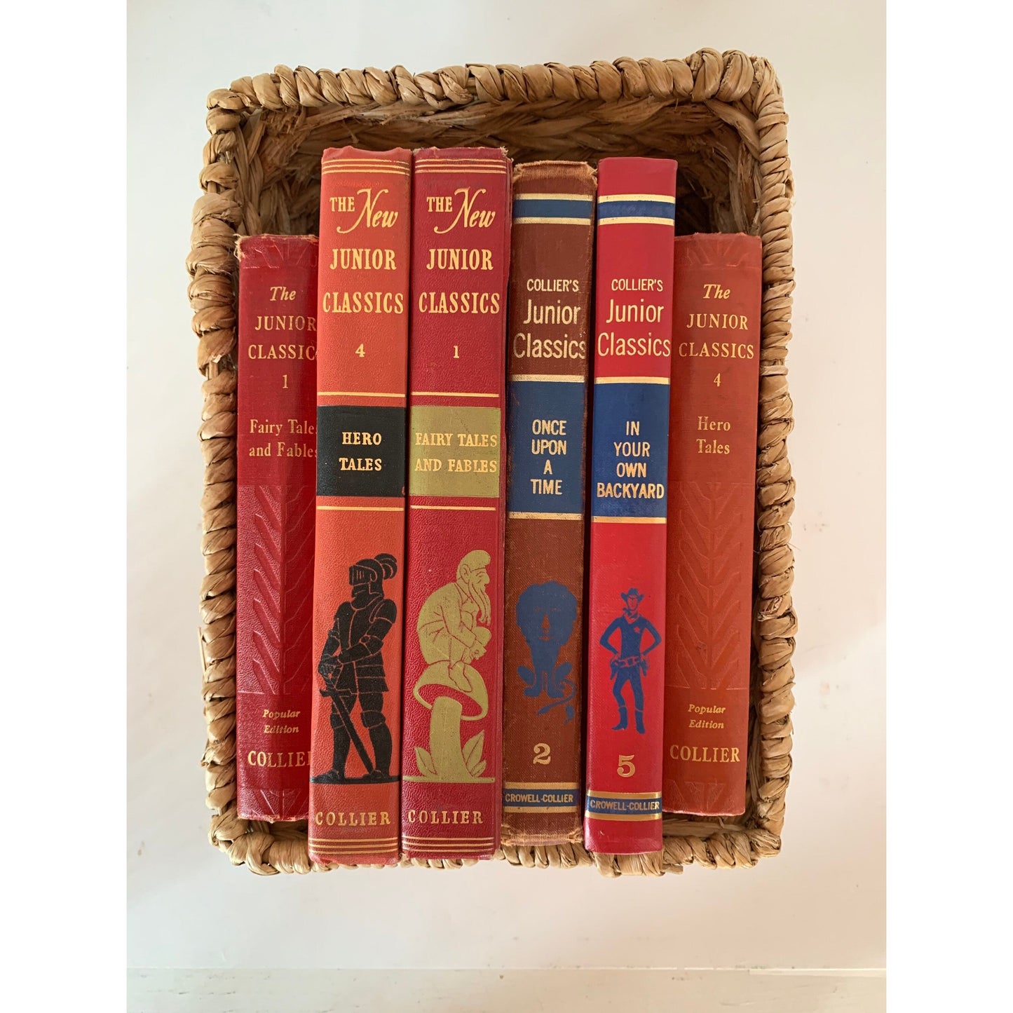 Vintage Red Children's Books, Colliers Junior Classics Set