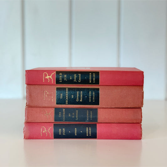 Modern Library Red Book Set, Mid-Century Books for Bookshelf Decor