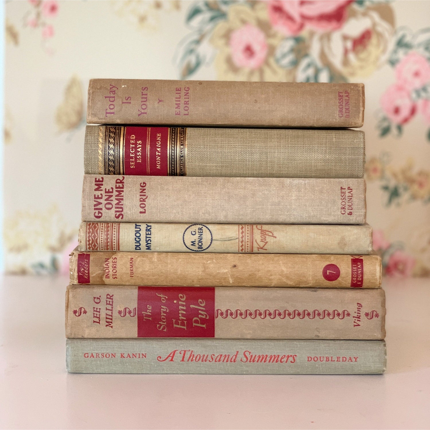 antique pink books