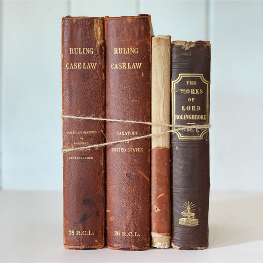European History Antique Books Set of 4 Brown Decorative Books FREE  SHIPPING Farmhouse Antique Decor Books History -  Norway