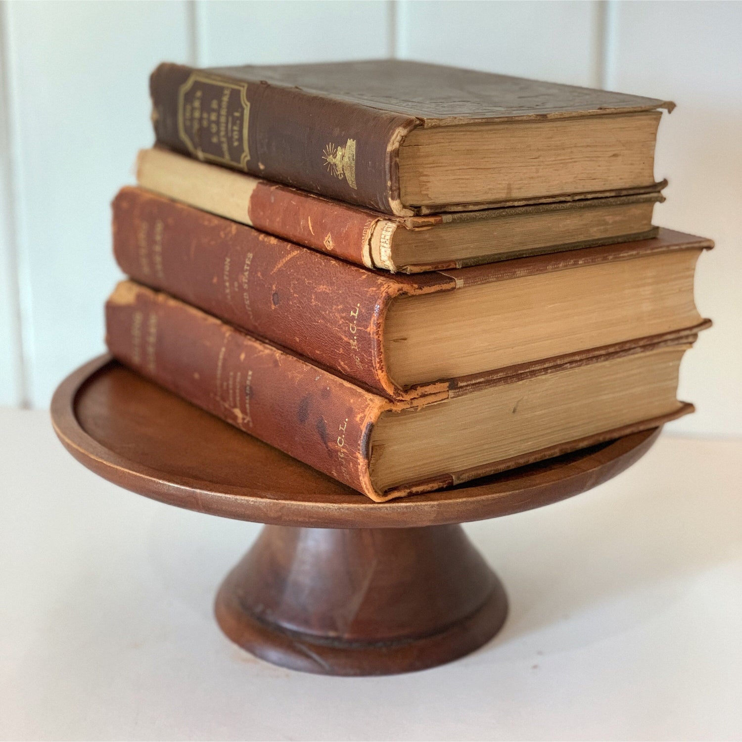 Shabby Brown Antique Vintage Books for Display – Pretty Old Books