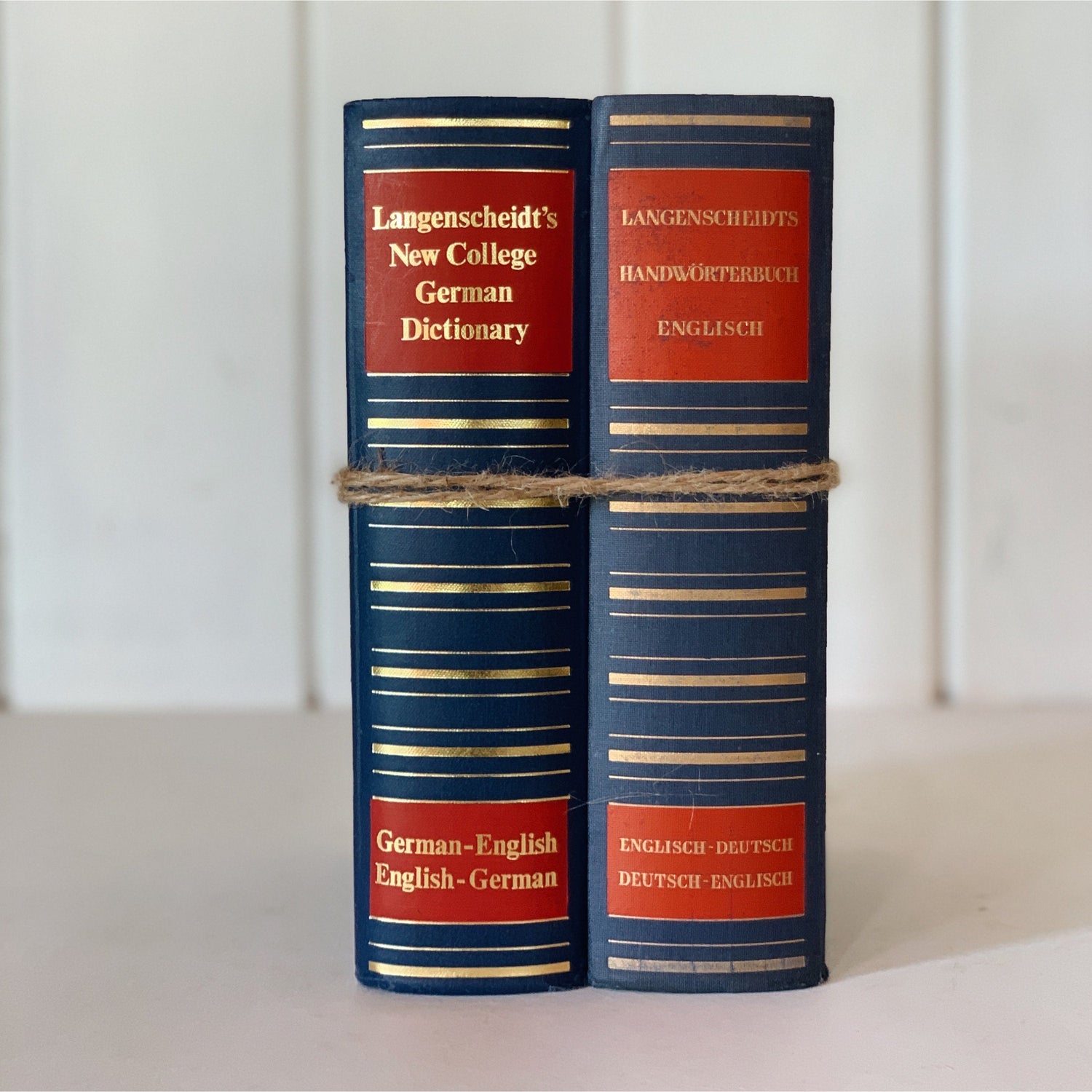 Vintage German Dictionary Set, Mid Century Blue Book Bundle