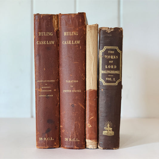 Shabby Brown Antique Vintage Books for Display
