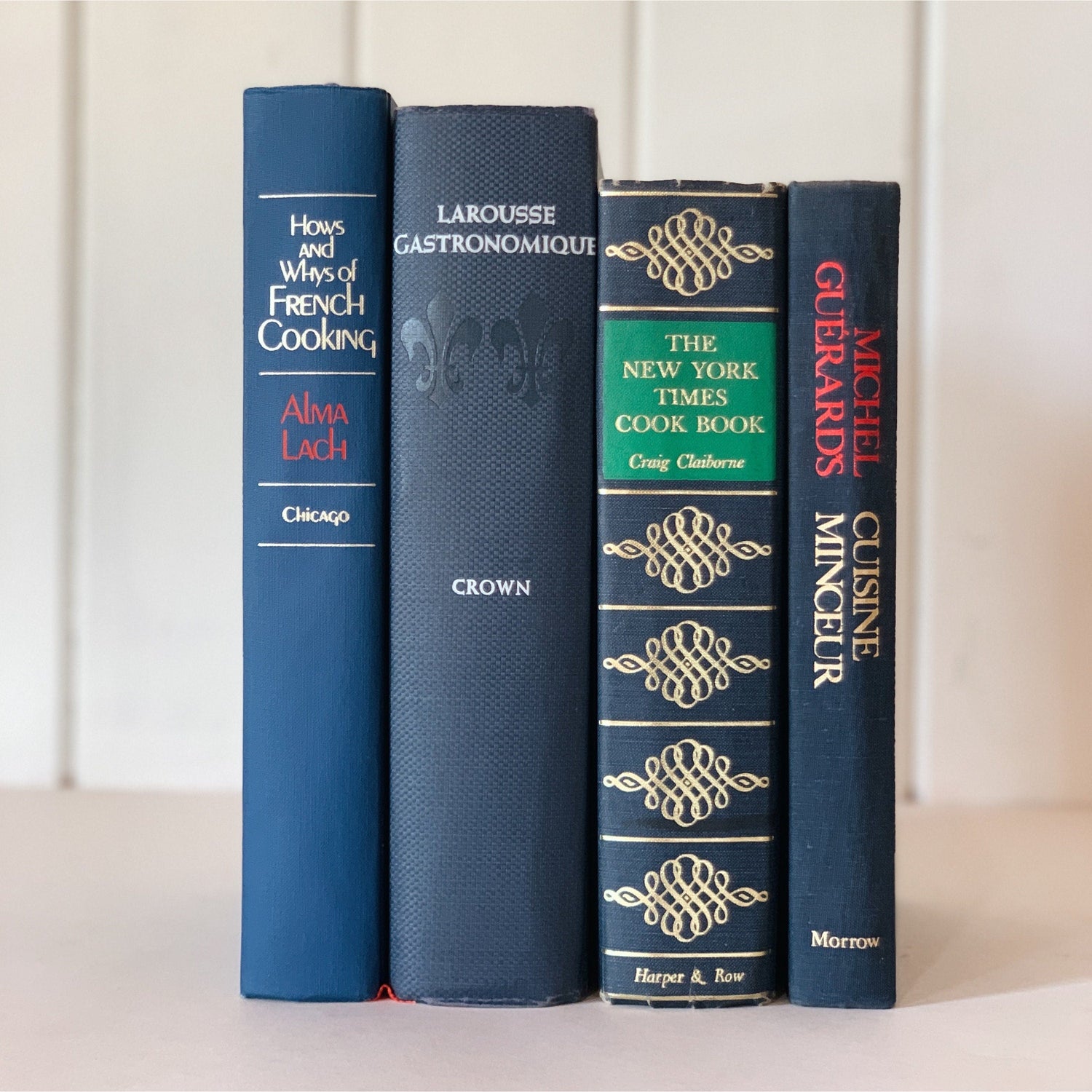 Blue Vintage Cookbook Set - Decorative Books for Kitchen Decor