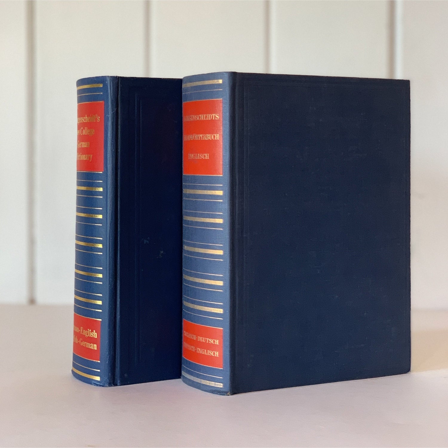Vintage German Dictionary Set, Mid Century Blue Book Bundle