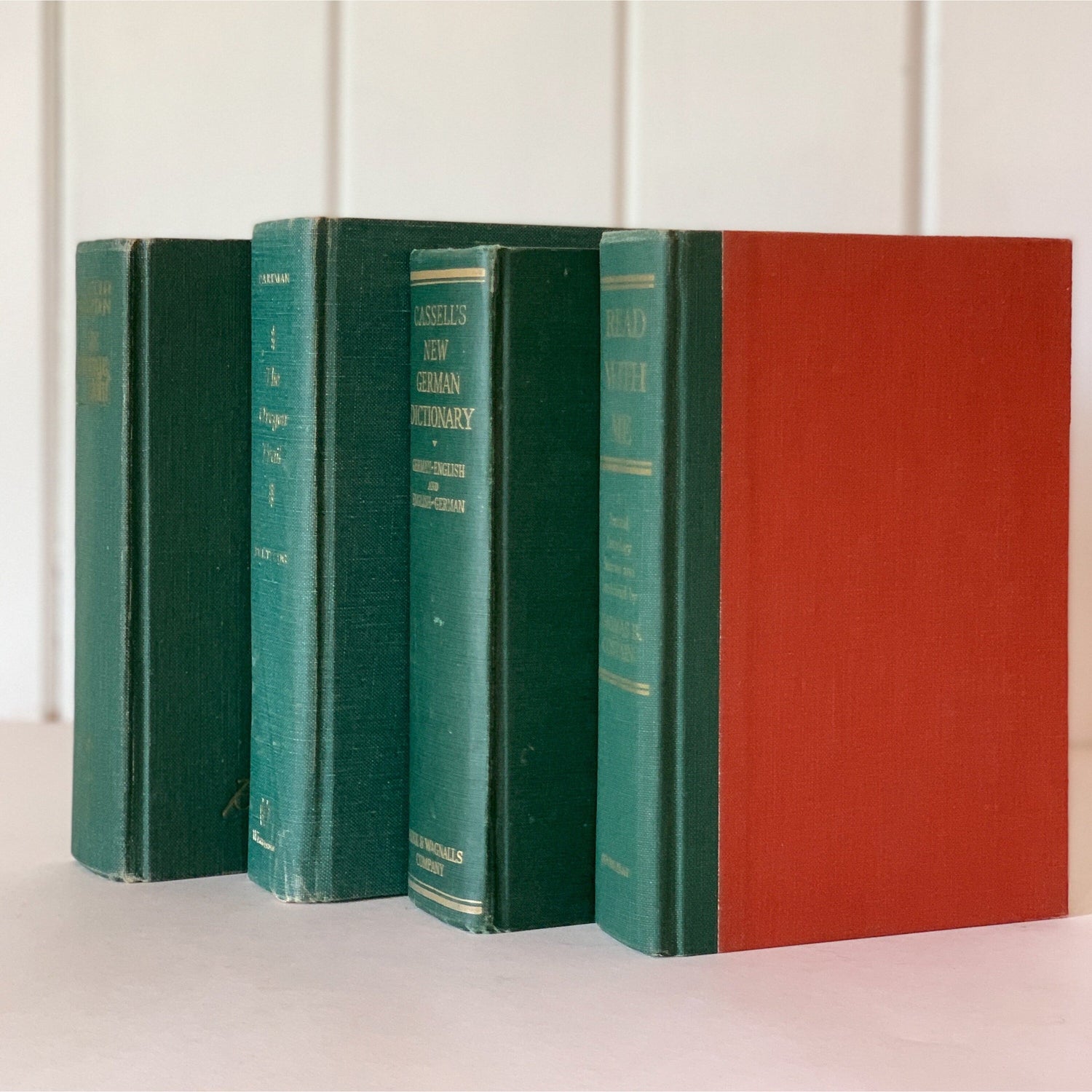 Vintage Hunter Green Books Book Bundle for Mid Century Modern Shelf Styling