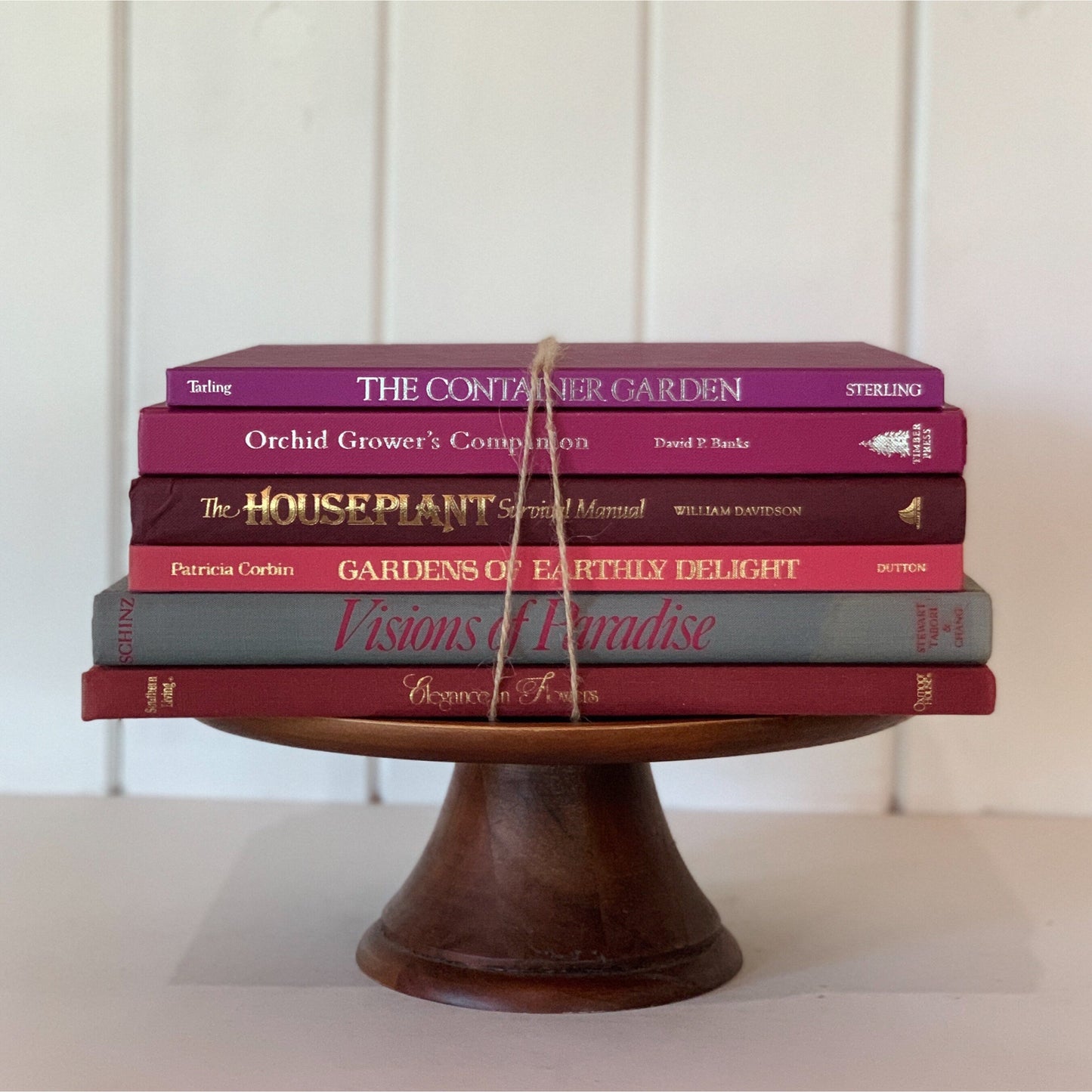Vintage Pink and Purple Books, Gardening Coffee Table Book Bundle