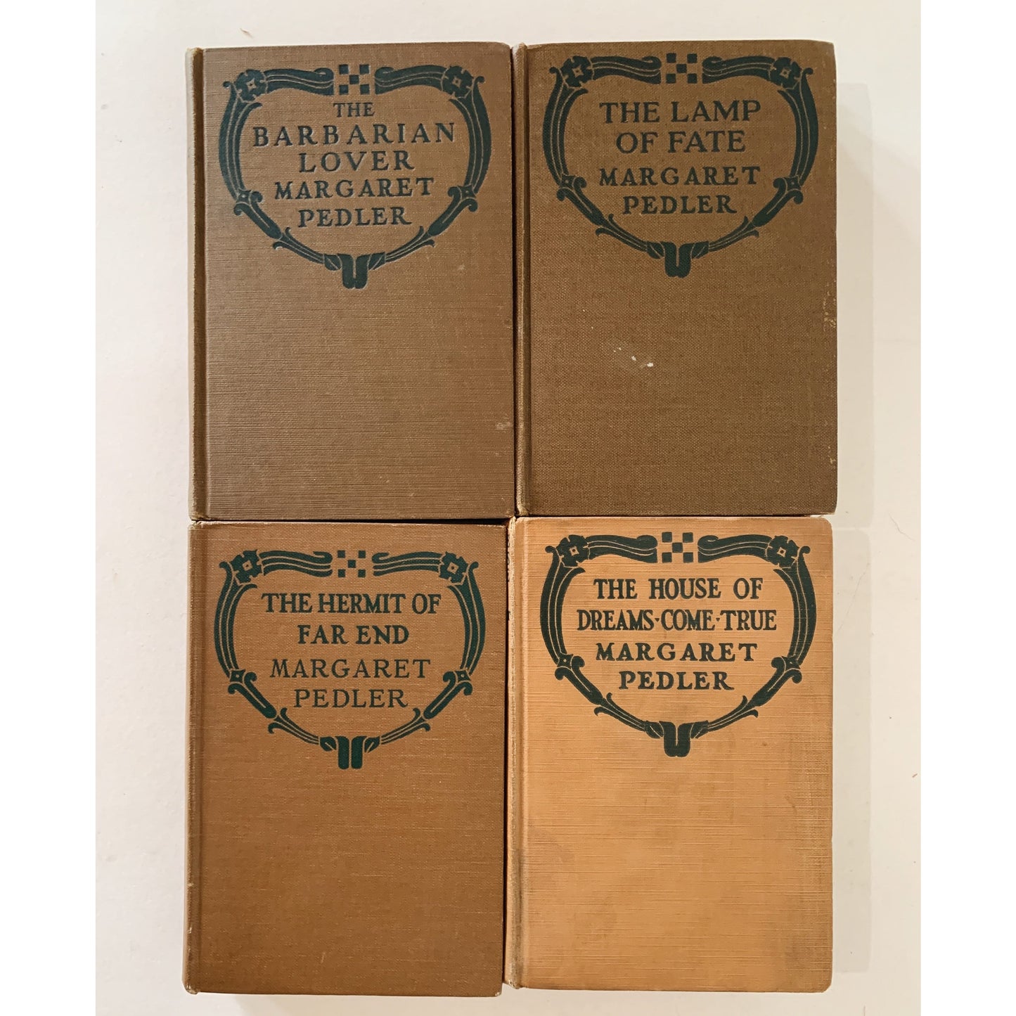 Antique Neutral Beige Brown Book Bundle, Books by Color, Margaret Pedler Books, 1920s