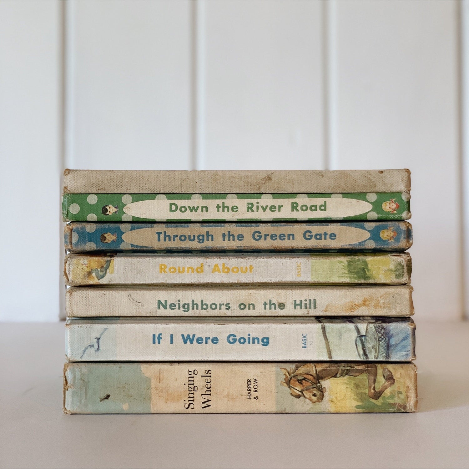 Mid-Century Alice and Jerry School Readers, Vintage Decorative Books, Play Room Decor, Classroom Decor, Teacher Gift