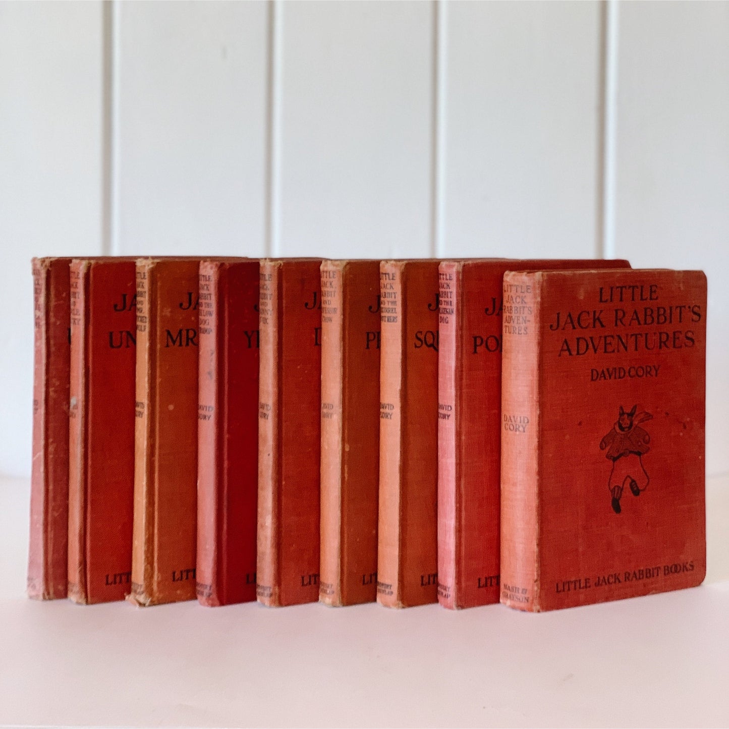 Little Jack Rabbit Books, David Cory, Antique Red Children's Book Bundle