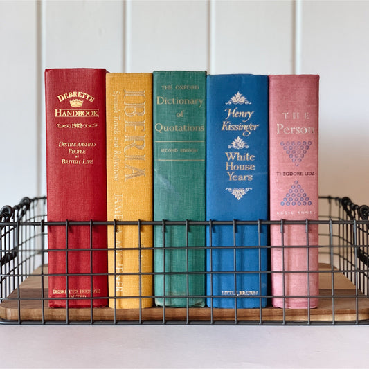 Large Vintage Rainbow Book Bundle, Decorative Books