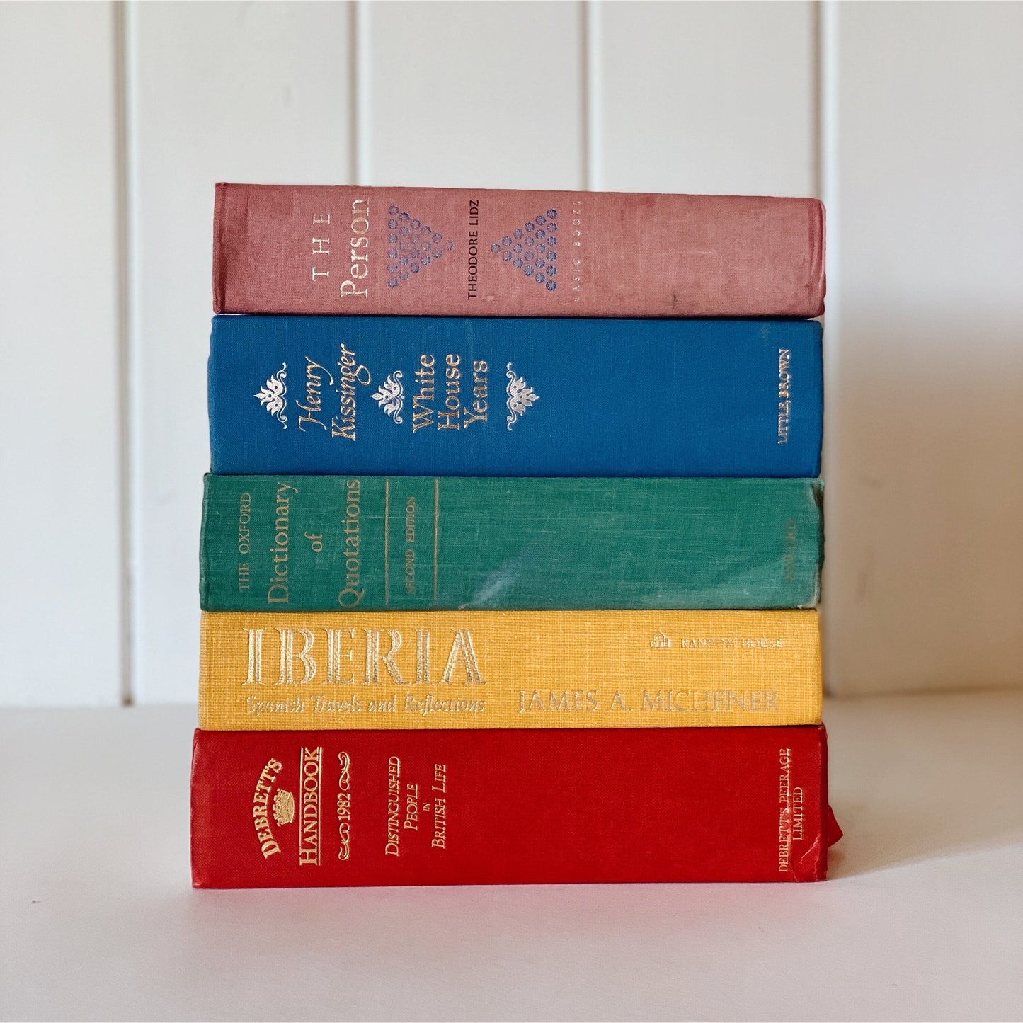 Large Vintage Rainbow Book Bundle, Decorative Books