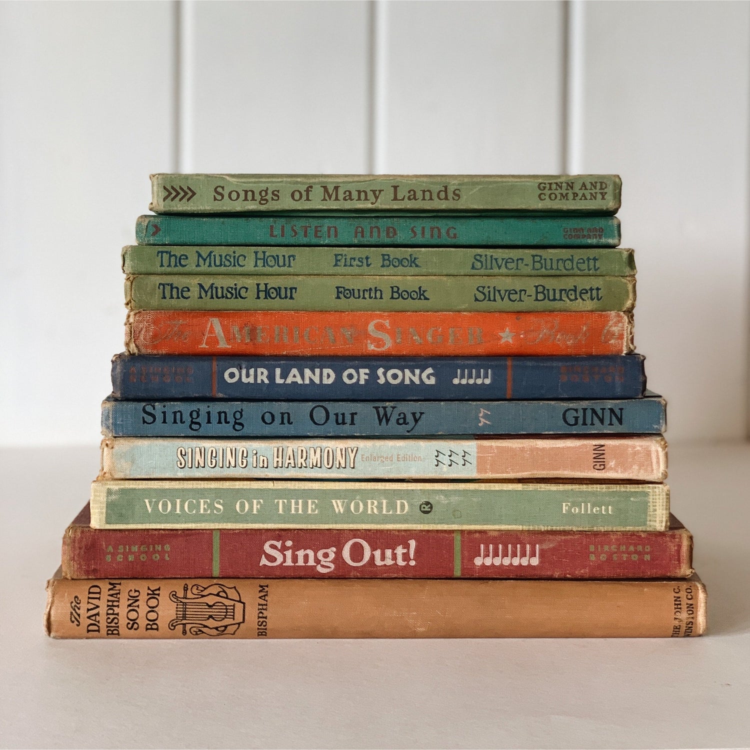 Vintage Music School Book Bundle, Vintage Music Textbook Set, Music Room, Classroom Decor