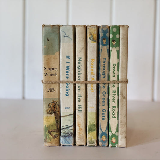 Mid-Century Alice and Jerry School Readers, Vintage Decorative Books, Play Room Decor, Classroom Decor, Teacher Gift