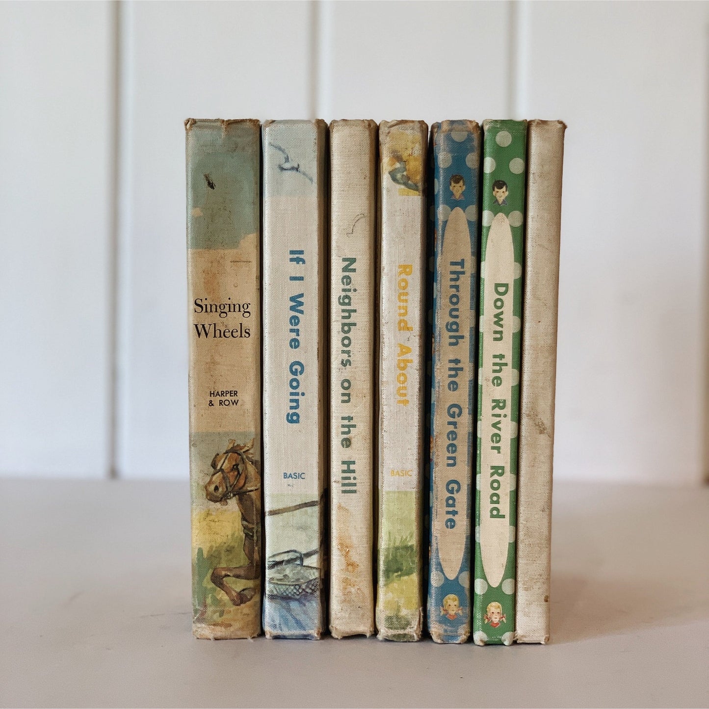 Mid-Century Alice and Jerry School Readers, Vintage Decorative Books, Play Room Decor, Classroom Decor, Teacher Gift