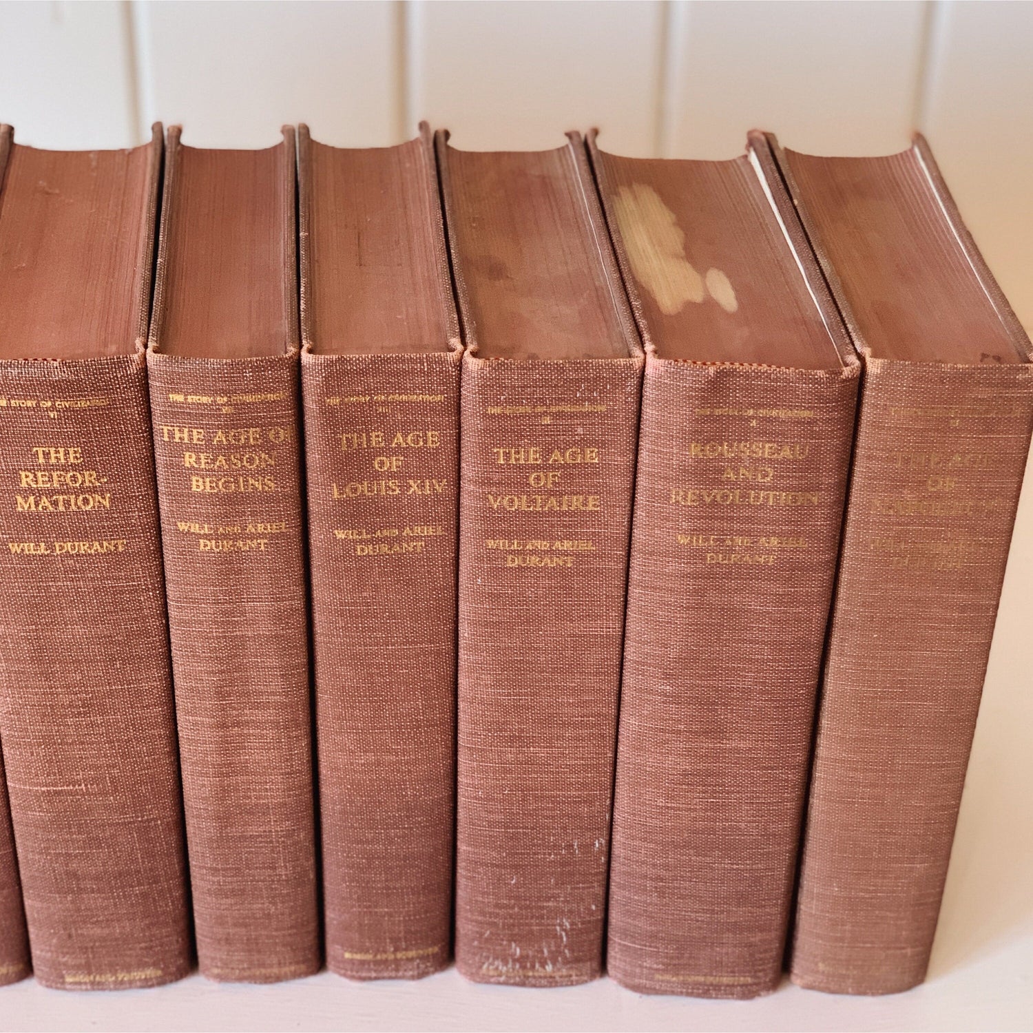 Vintage Story of Civilization, Will and Ariel Durant, Red Decorative Book Set, 1963