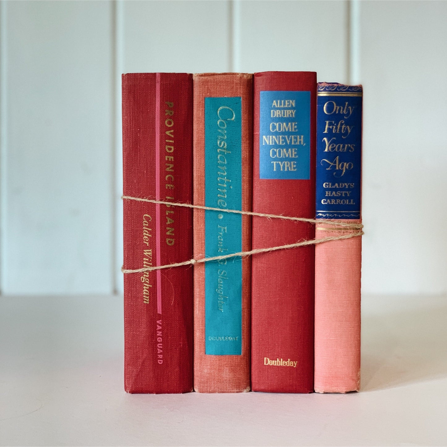 Vintage Pink, Rd, Blue Book Set for Decor
