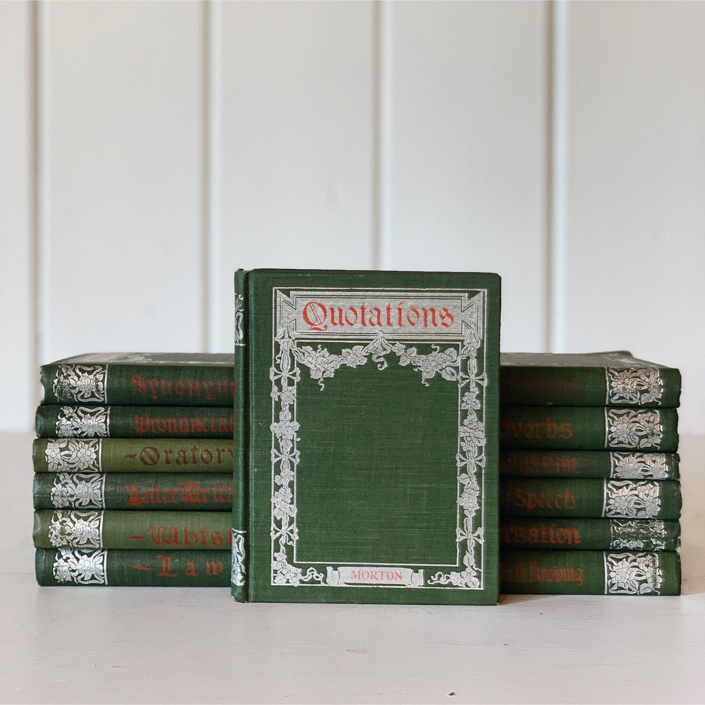 Penn Publishing Handbooks, Antique Green Books for Display, 1900s