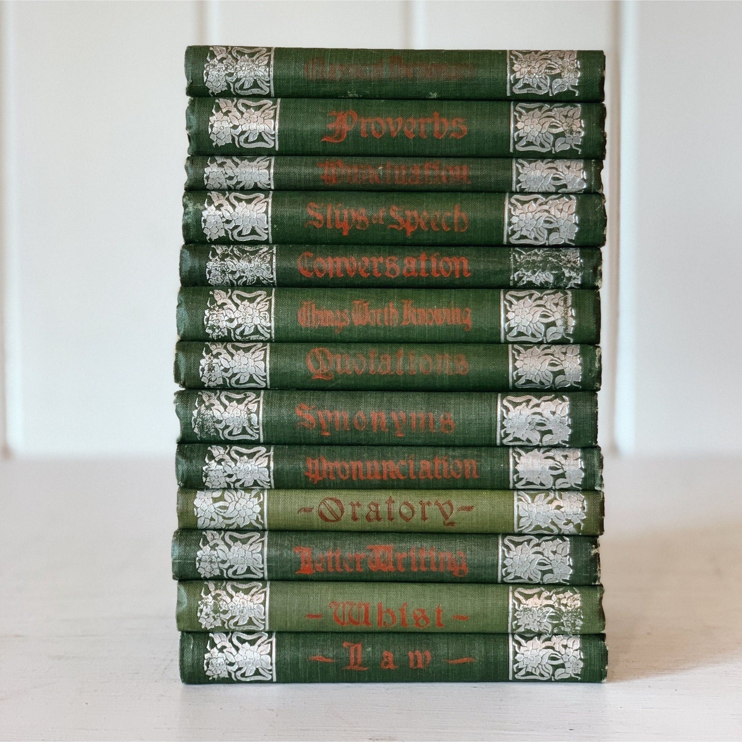 Penn Publishing Handbooks, Antique Green Books for Display, 1900s