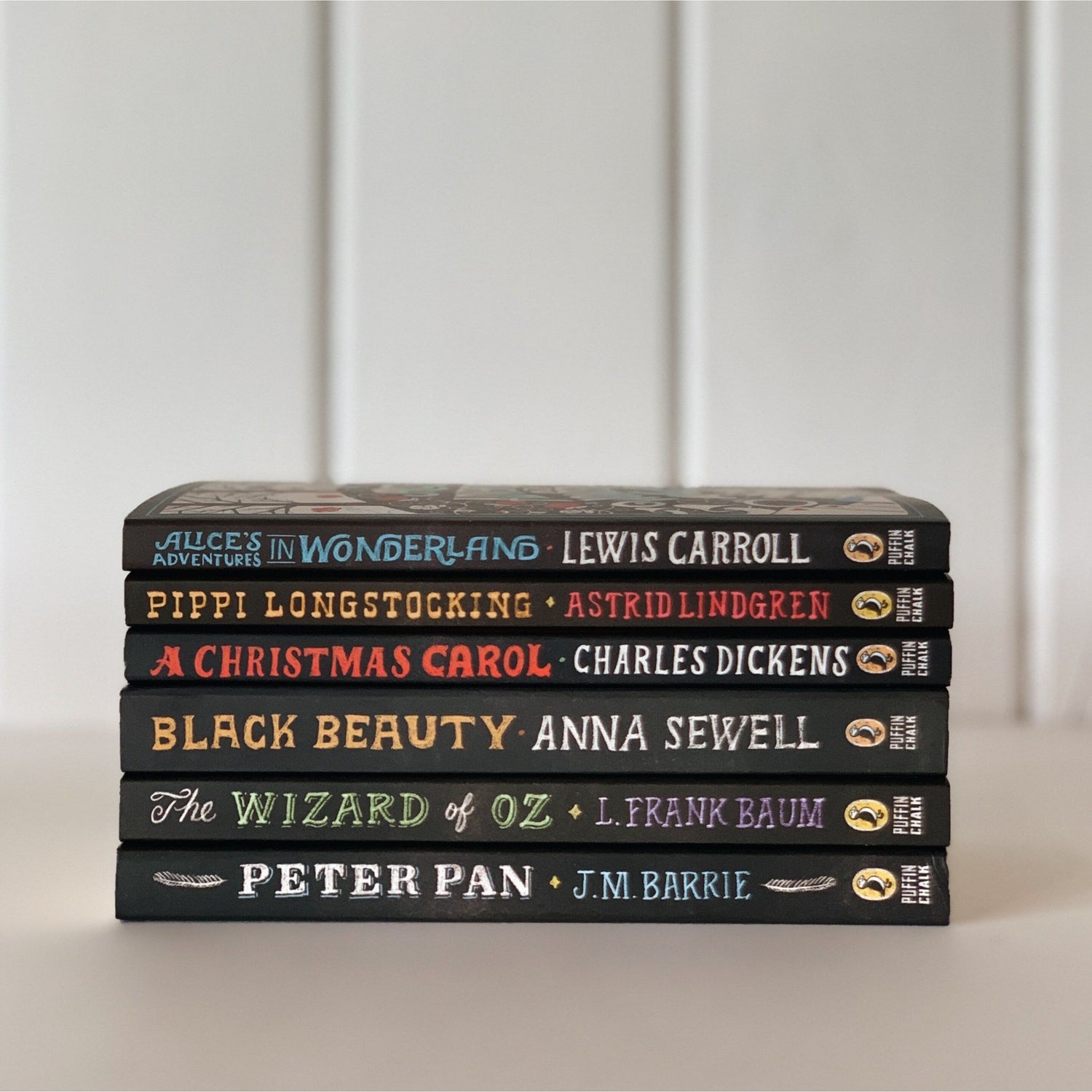 Puffin Chalk Children's Paperback Classics Books, Black Book Bundle for Shelf Stlinh