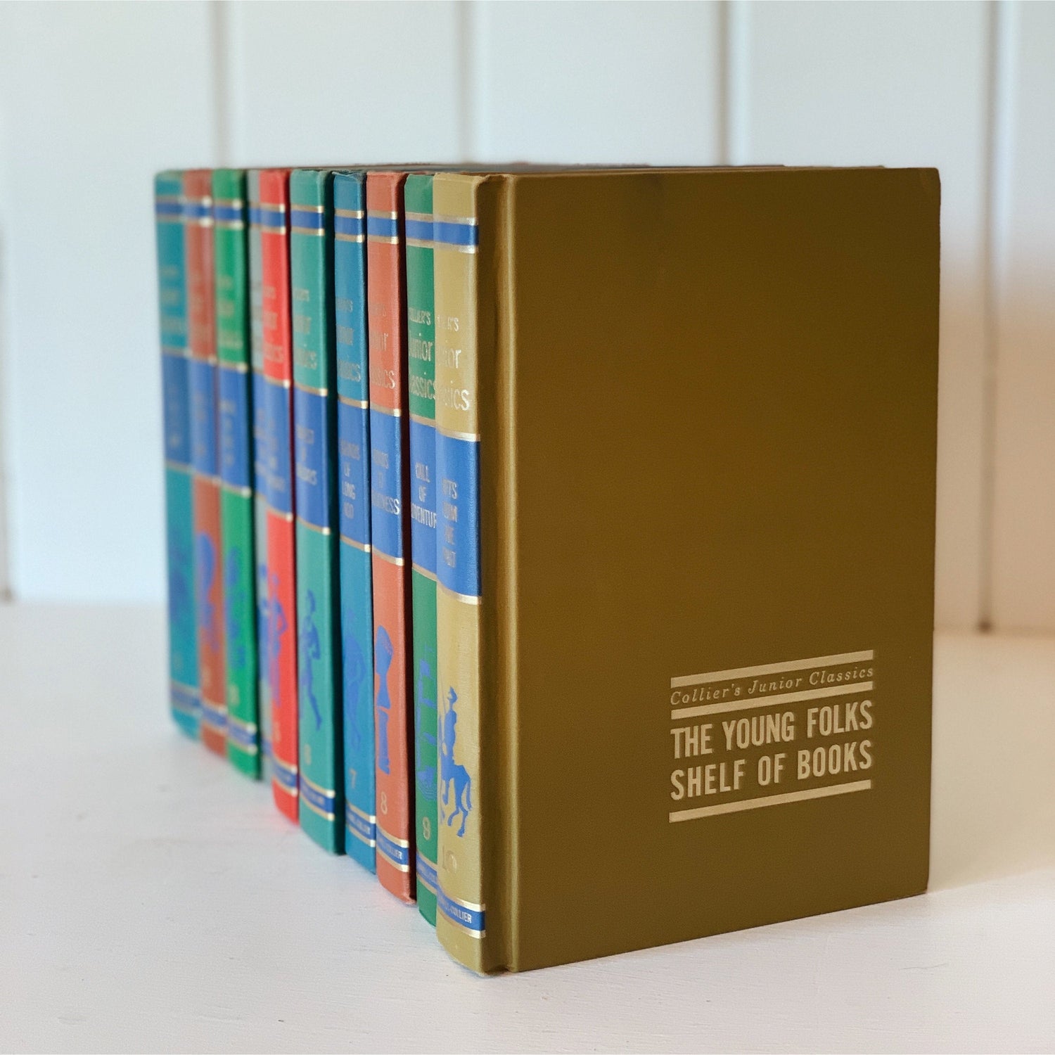 Collier's Junior Classics Set, Vintage 1962 Rainbow Book Set for Decor, Playroom Decor, Mid-Century Decor