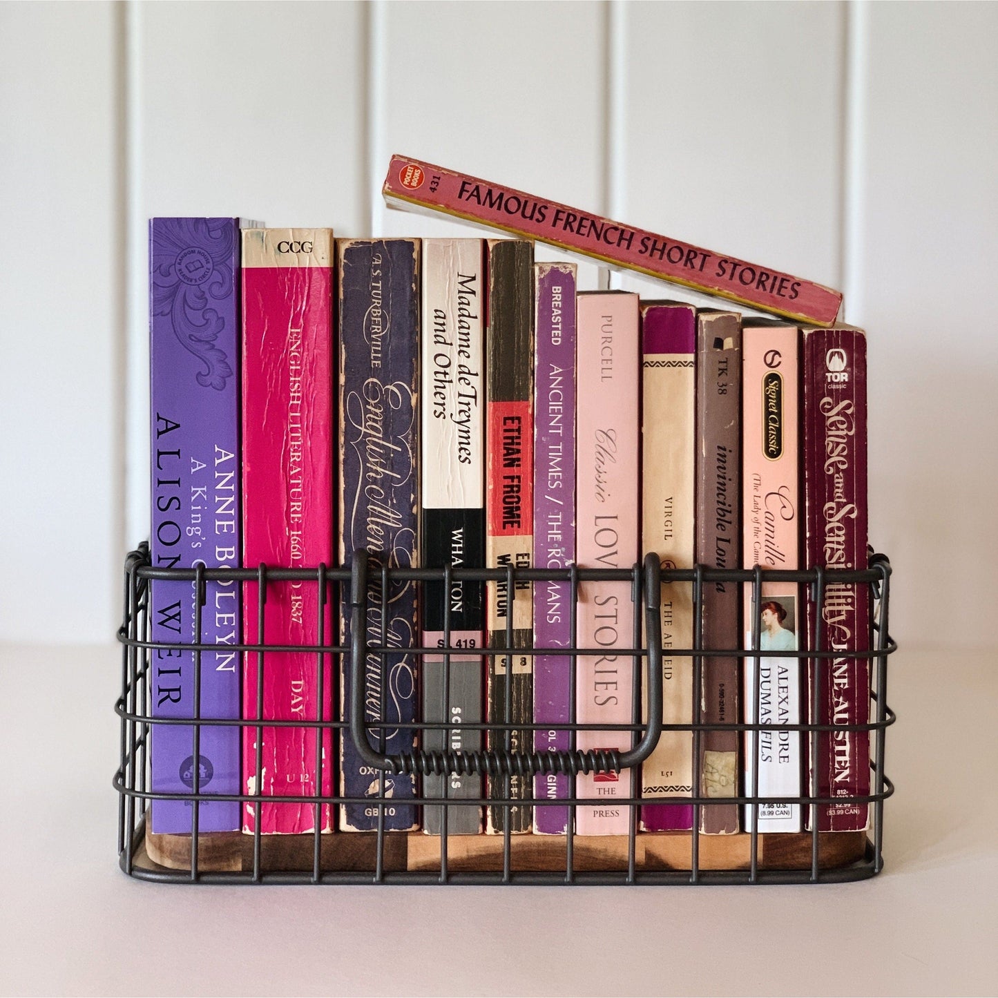 Pink and Purple Paperback Vintage Classic Book Bundle,Shabby Chic Pink Shelf Decor, Farmhouse Bookshelf Decor