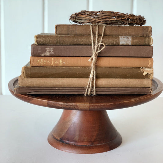 Brown Decorative Books, Shabby Chic Books for Decor, Neutral Book Set, No Spine Letering