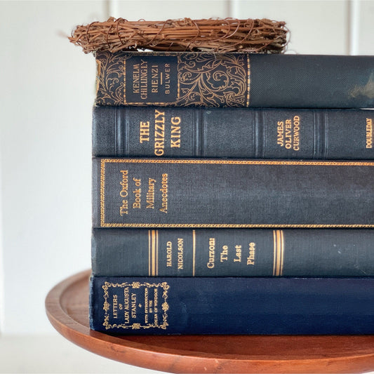 Vintage Navy Blue Books for Shelf Styling, Books By Color