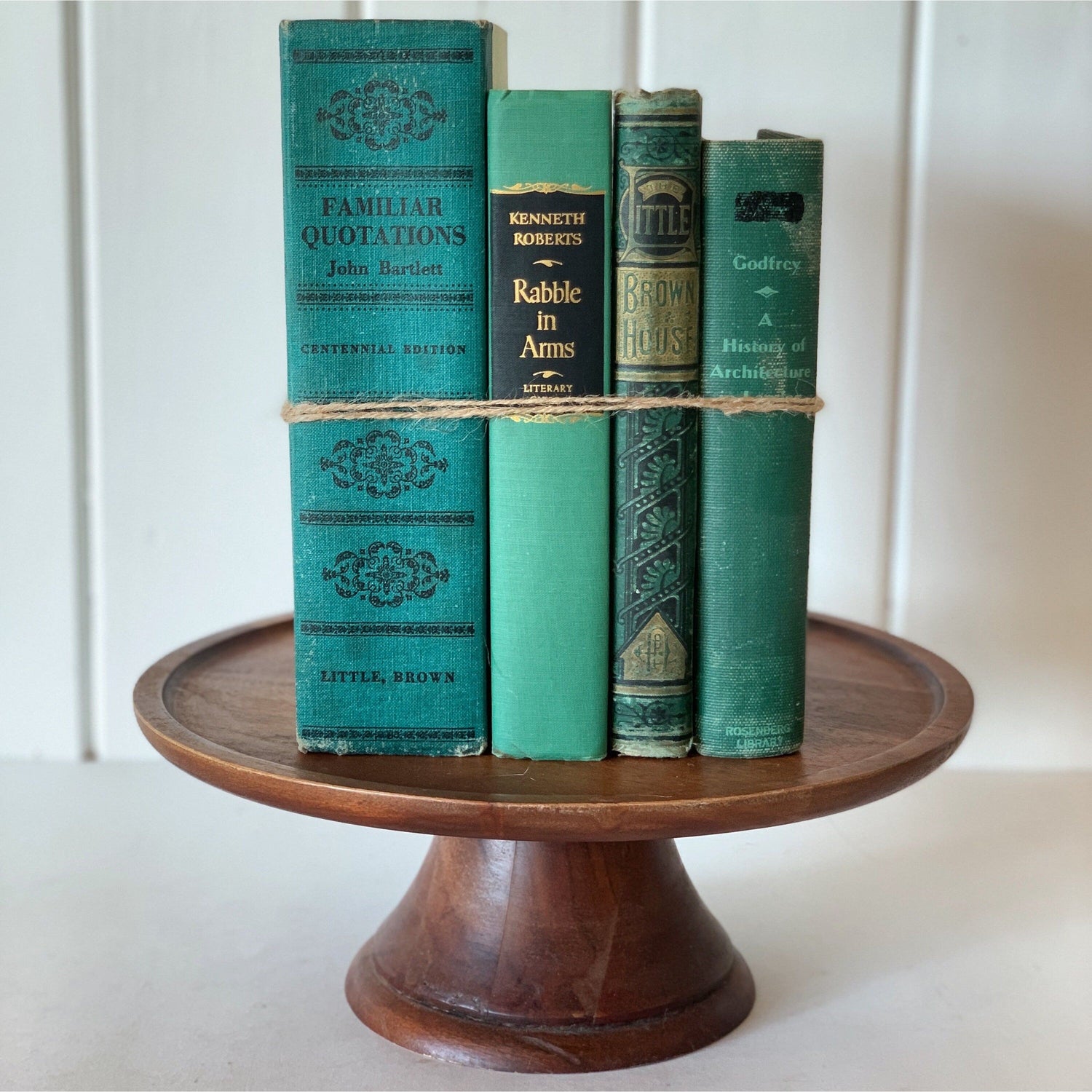 Vintage Green and Black Decorative Books for Display, Farmhouse Decor, Shelf Styling