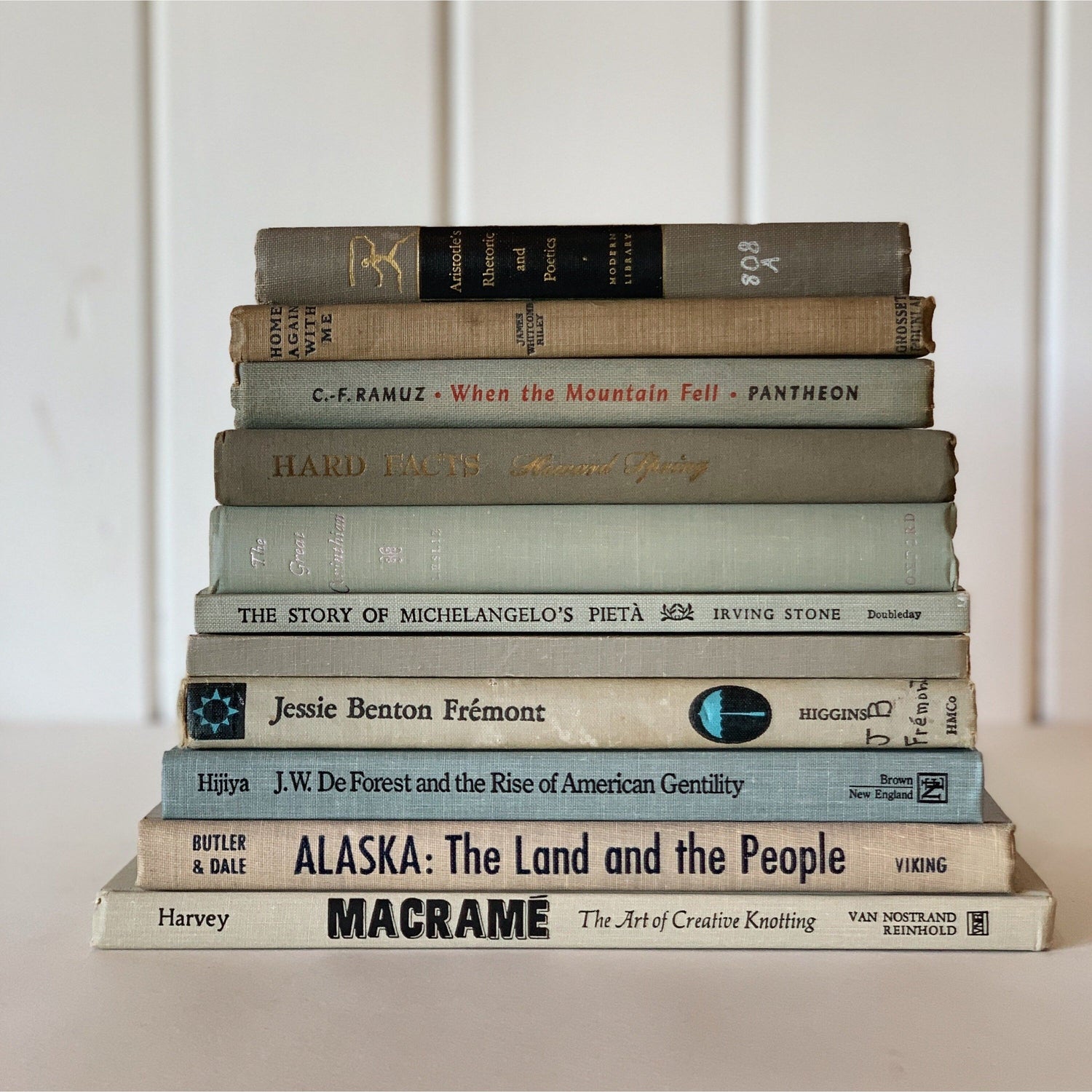 Vintage Gray and Black Book Decor, Large Masculine Book Set for Shelf Styling