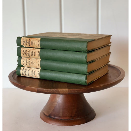 Decorative Books, Antique Green Books for Display, Shabby Book Set
