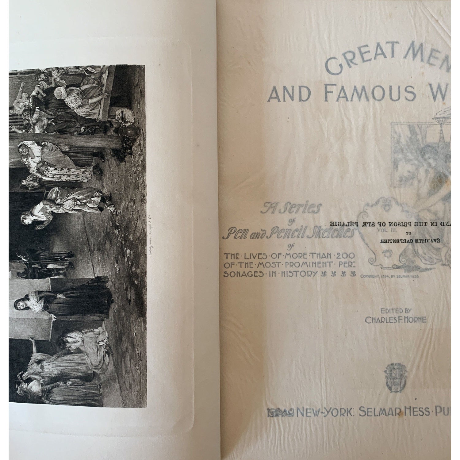 Great Men and Famous Women, 1894 Antique Oversized Ornate Book Set, Illustrated