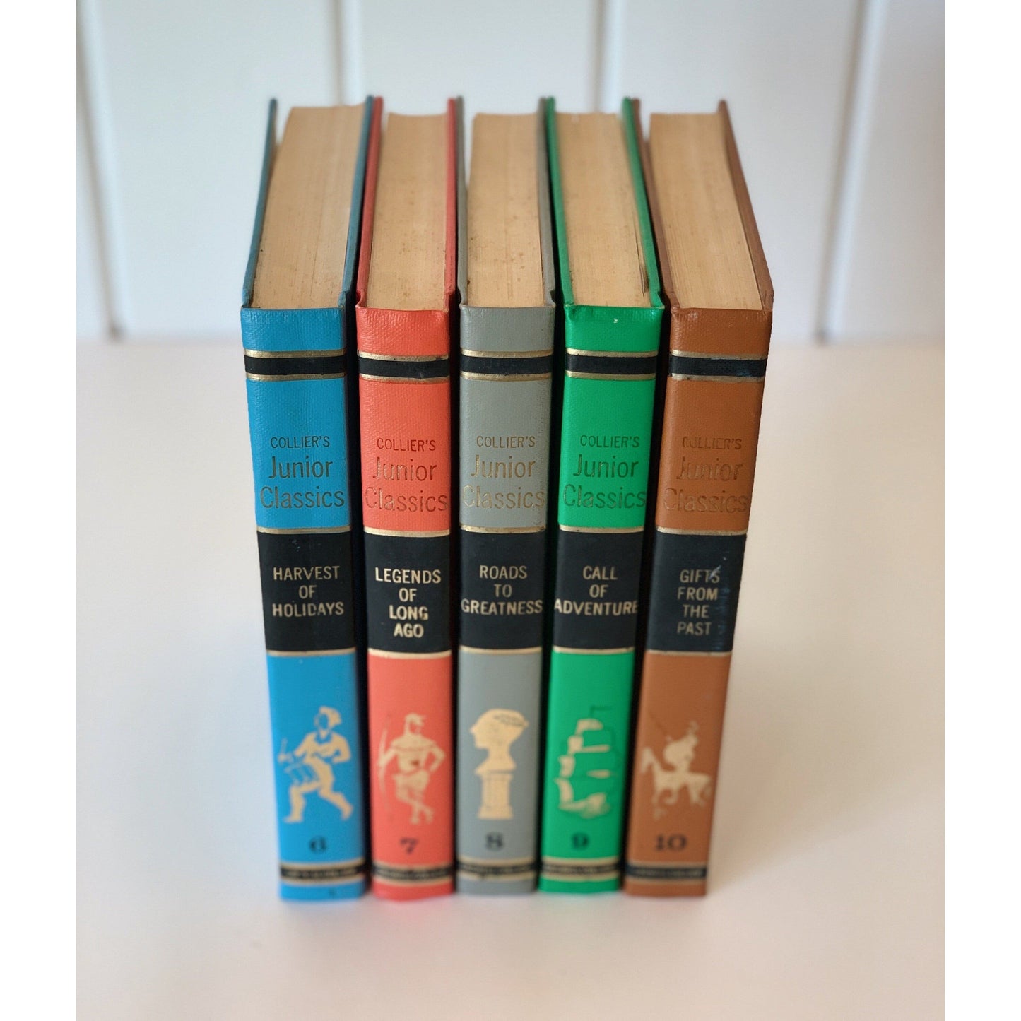 Collier's Junior Classics Partial Set, Vintage 1962 Colorful Book Set for Decor, Playroom Decor, Mid-Century Decor