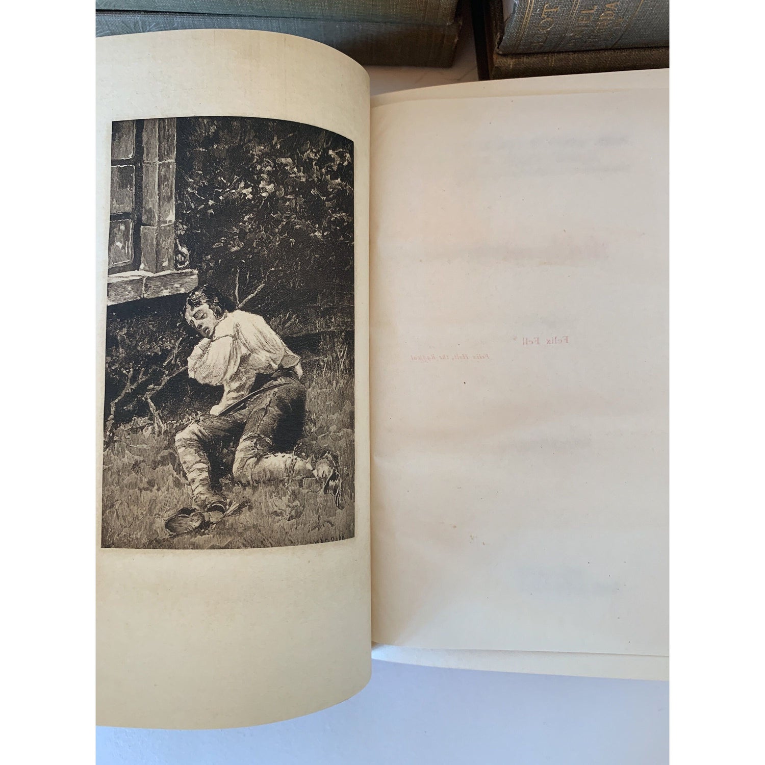 Complete The Works of George Eliot Antique Green Book Set, 12 Volumes