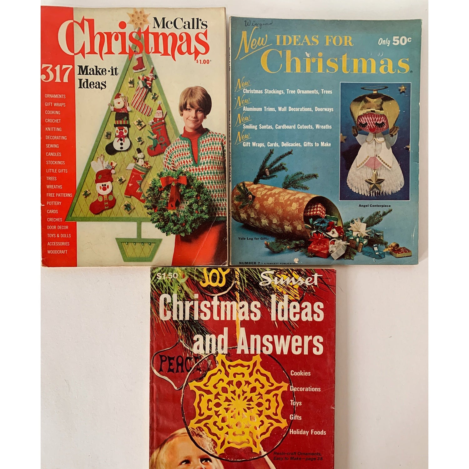 Set of 8 Holiday Edition Vintage Magazines, Mid Century Modern