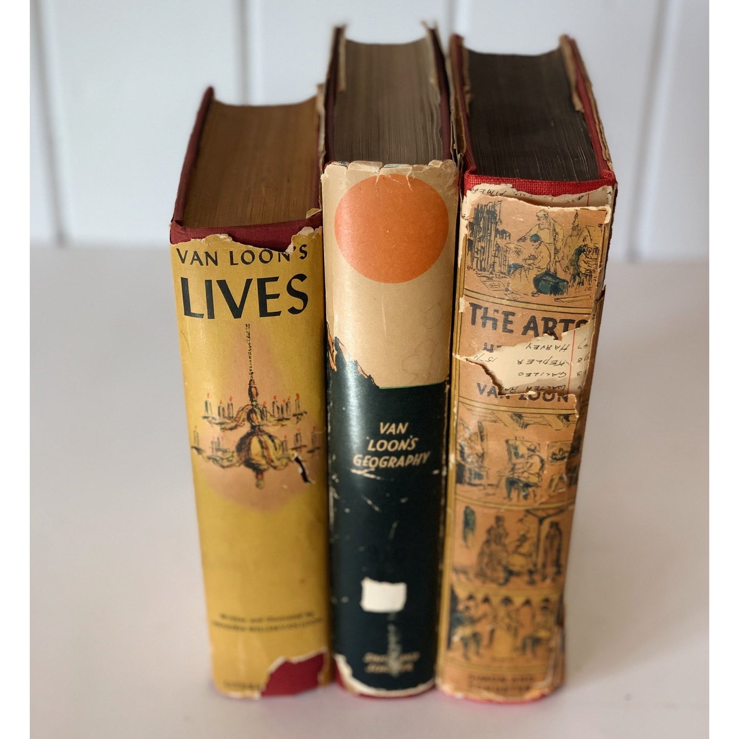 Set of Three Hendrik Willem Van Loon Books, The Arts, Geography, Van Loon's Lives