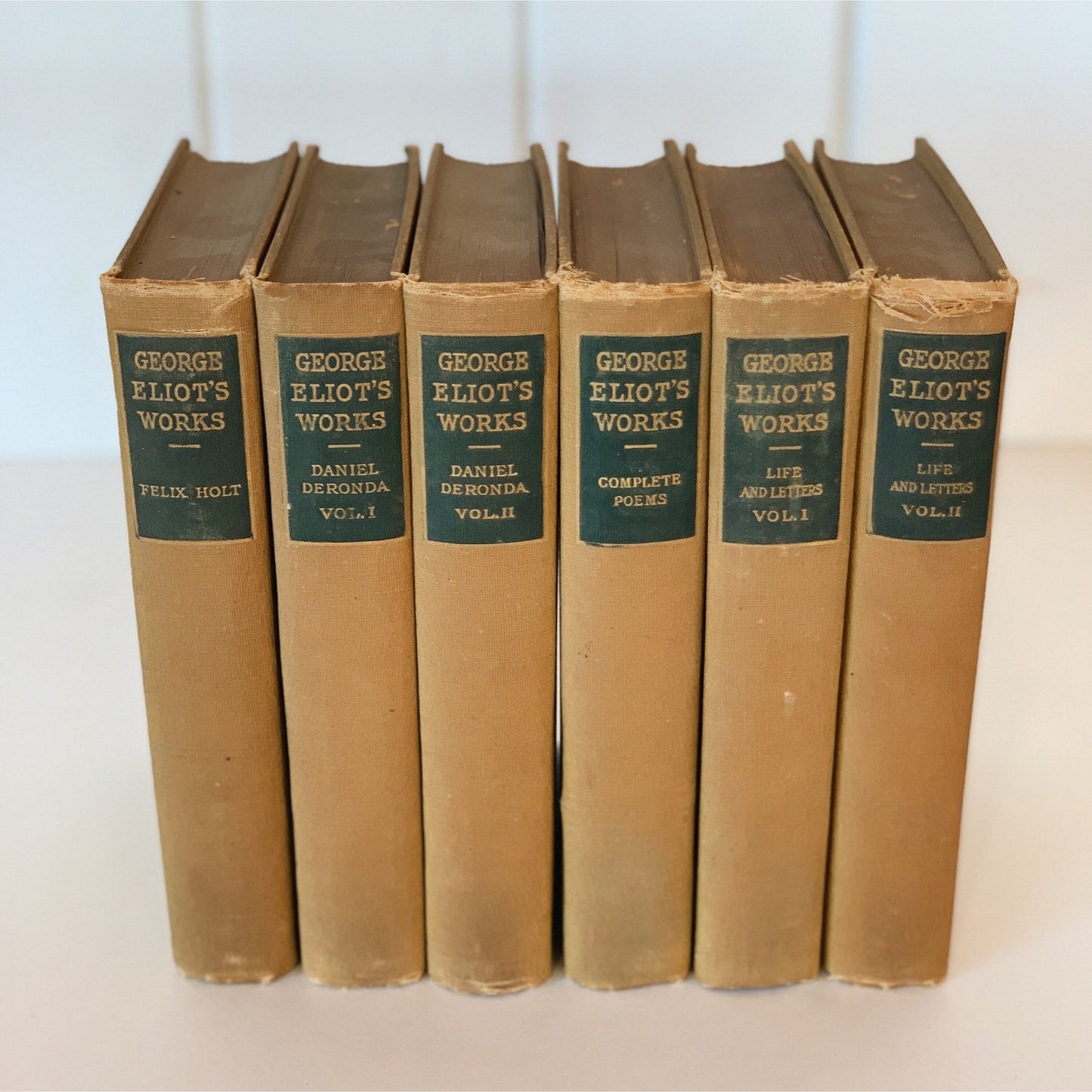 The Personal Edition of George Eliot’s Works 1904 Partial Set, Marigold Mustard Yellow Book Set