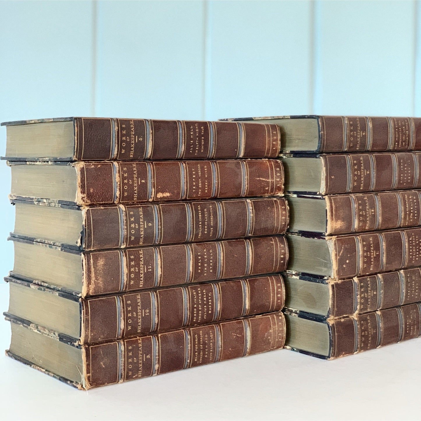The Works of William Shakespeare In Twelve Volumes, Richard Grant White, 1893, Leather Bound