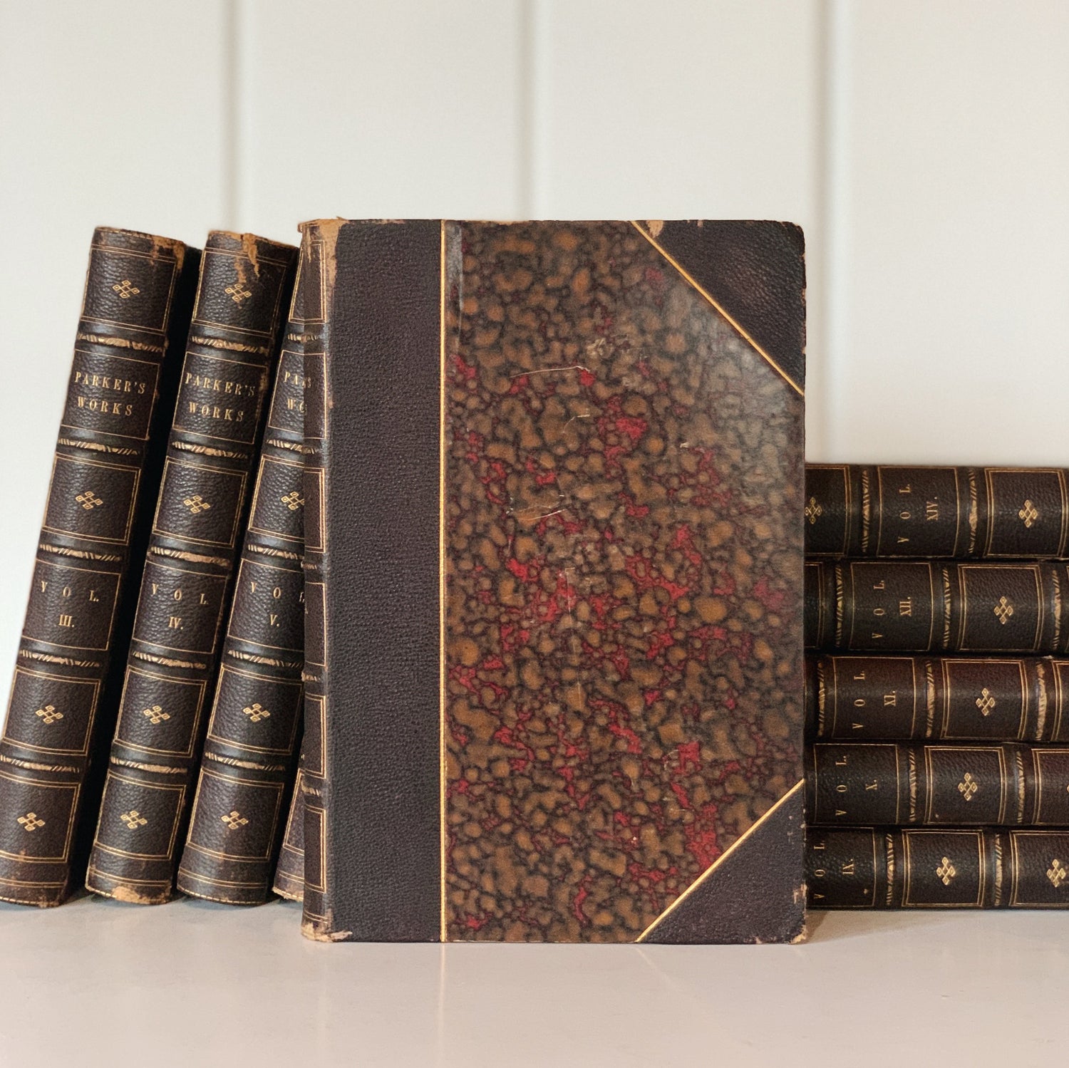 The Collected Works of Theodore Parker, 1876, Leather Antique Book Set