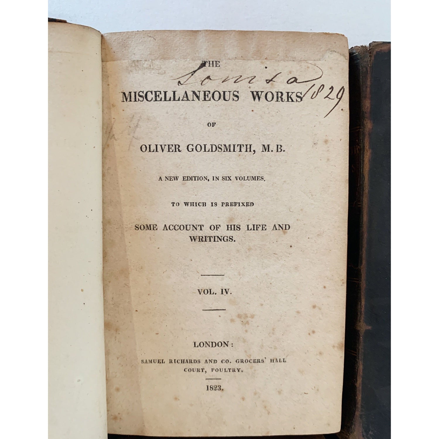 The Miscellaneous Works of Oliver Goldsmith: A New Edition in Six Volumes, 1829