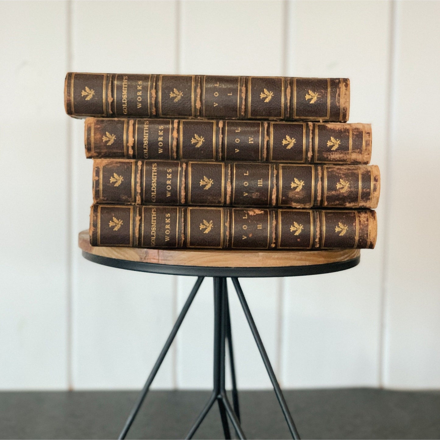 The Works of Oliver Goldsmith, 1881, Four Volumes, Leather Bound