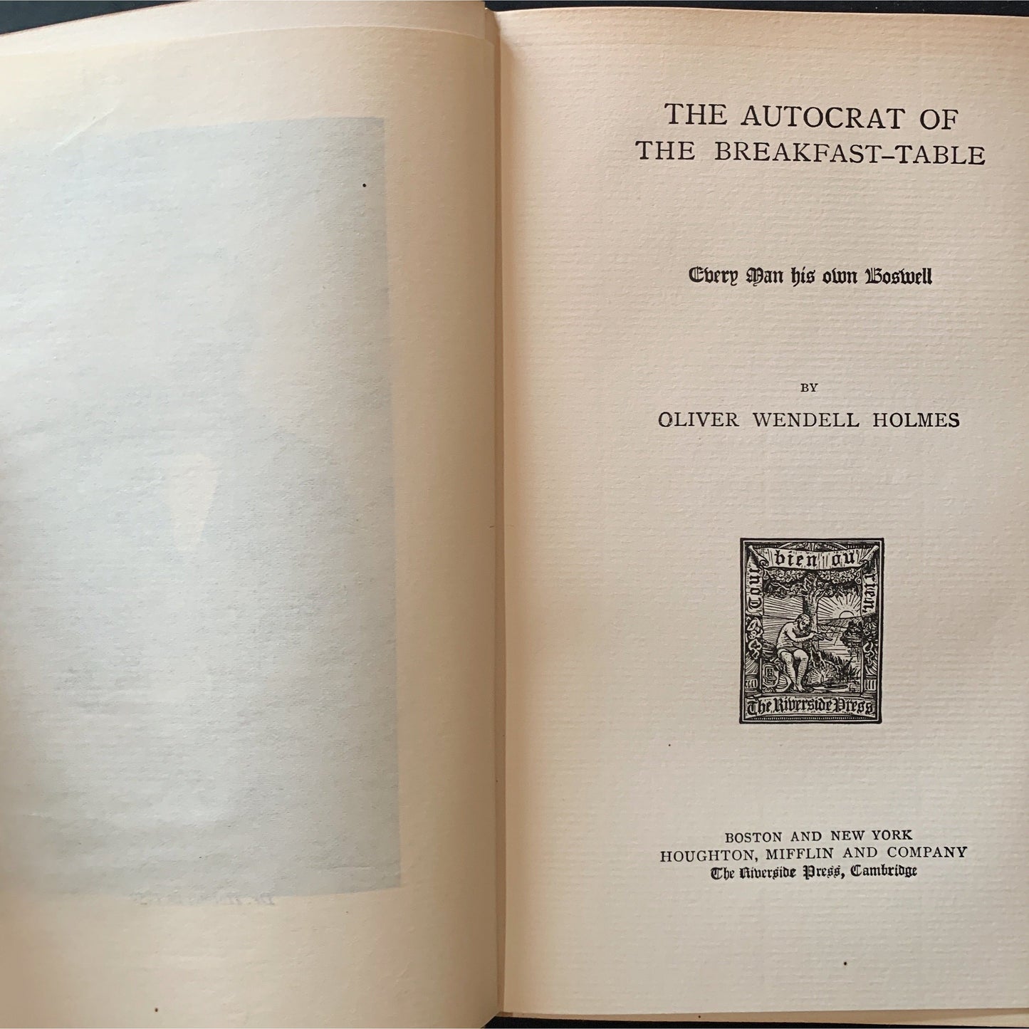 Oliver Wendell Holmes 12 Volume Set, 1892, Riverside Press, Antique Brown Neutral Book Set