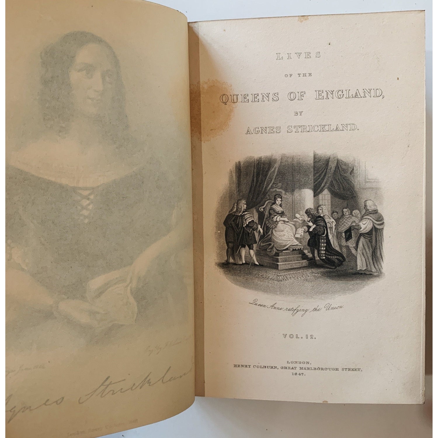 Agnes Strickland Books, Lives of the Queens of England, Scotland, Last Four Princesses of the Royal House of Stuart, Leather 1800s