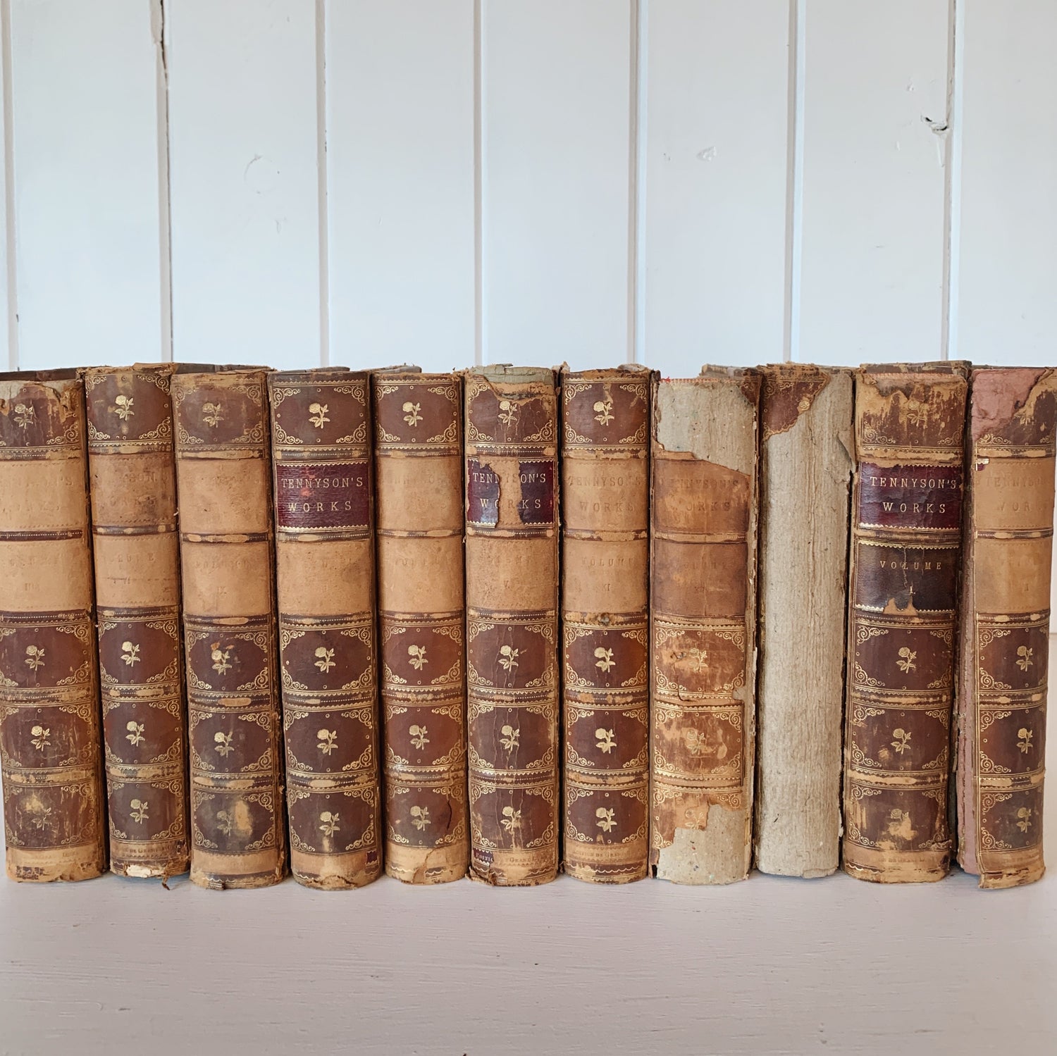 The Works of Alfred Lord Tennyson, Estes and Lauriat, 1896, Leather, Partial Set