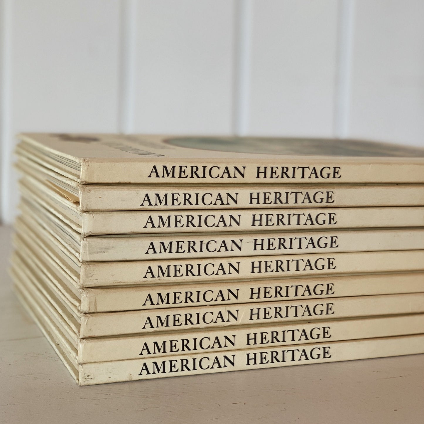 Neutral Vintage Books for Shelf Styling, American Heritage Book Collection, 1959-1960