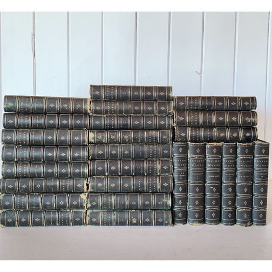 Washington Irving Book Set, Geoffrey Crayon Edition, 1868, Leather-Bound