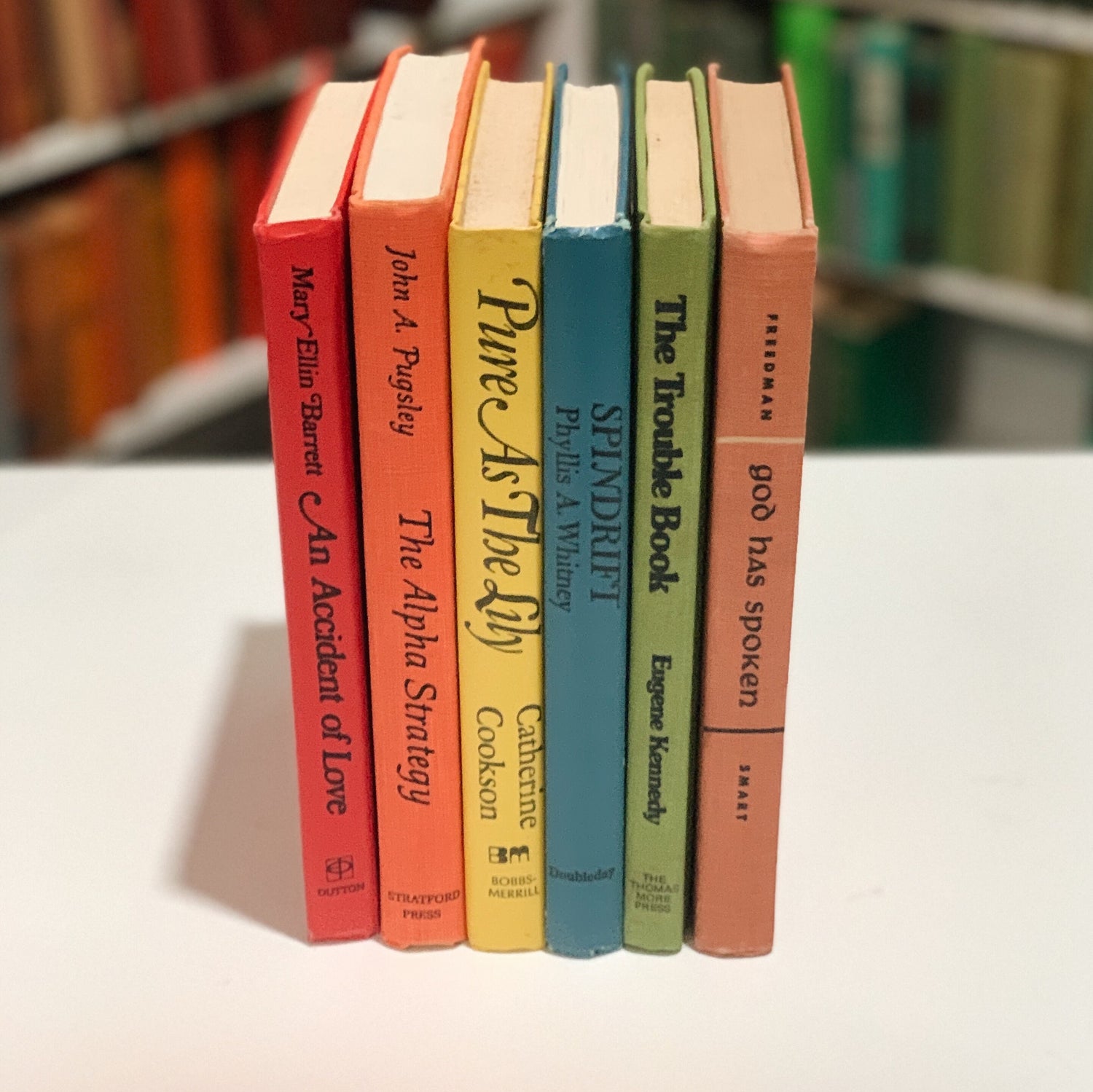 Bright Rainbow Book Set, Retro 1970s Books in Fun Colors