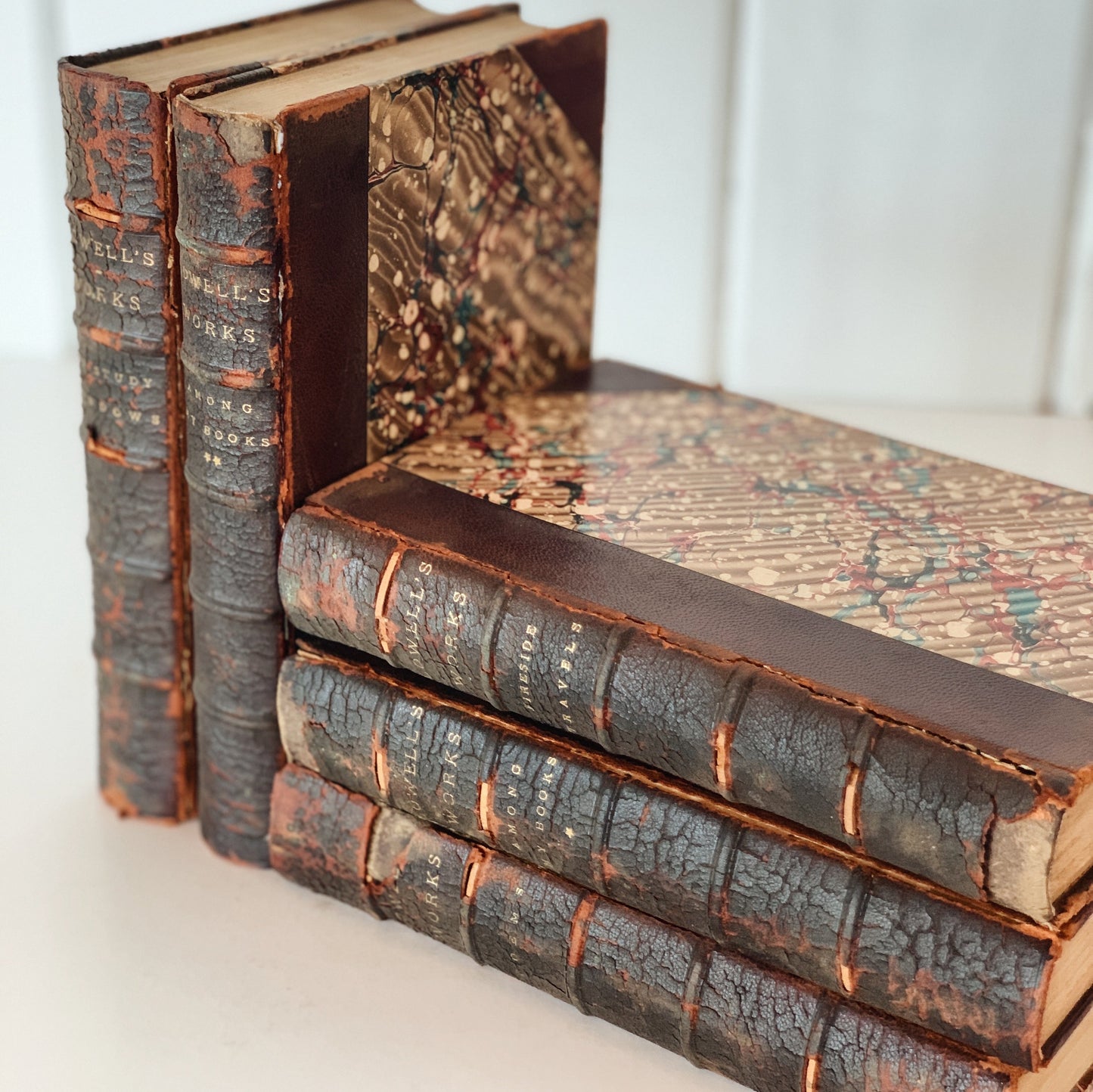 Works of James Russell Lowell, Leather Bound Book Set, 1887